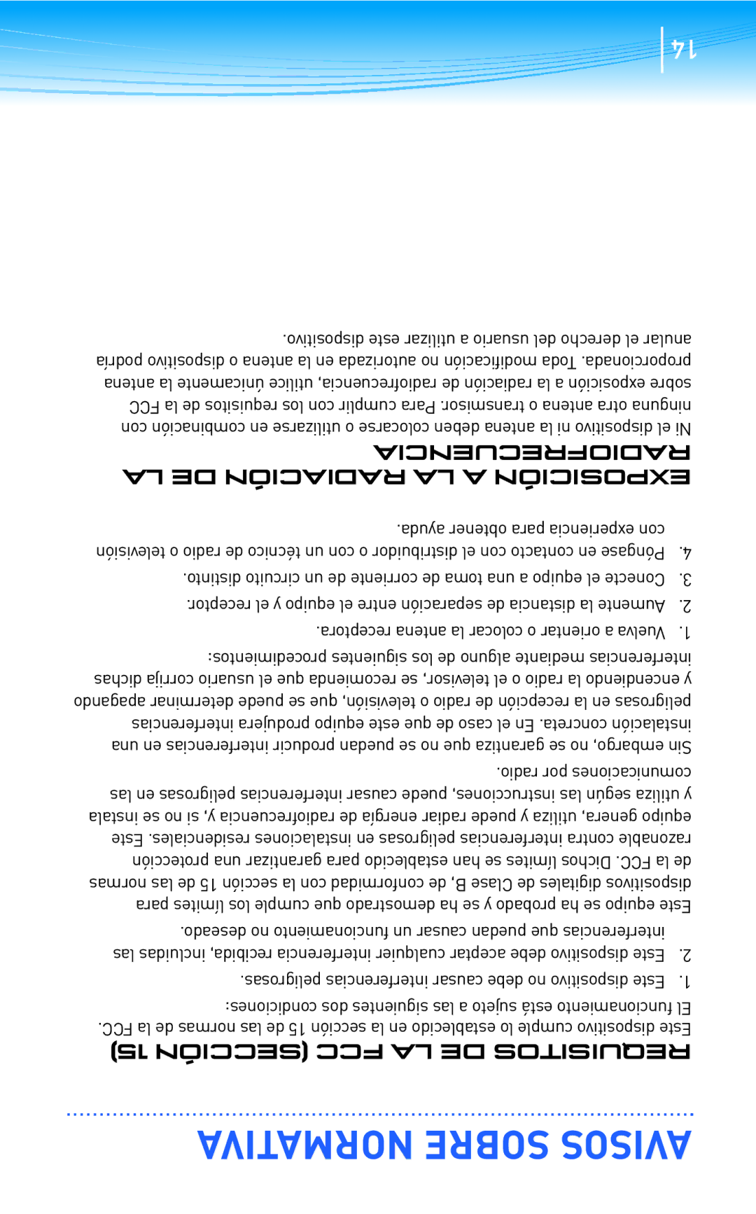 Plantronics 300 Normativa Sobre Avisos, Radiofrecuencia, LA DE Radiación LA a Exposición, Sección FCC LA DE Requisitos 