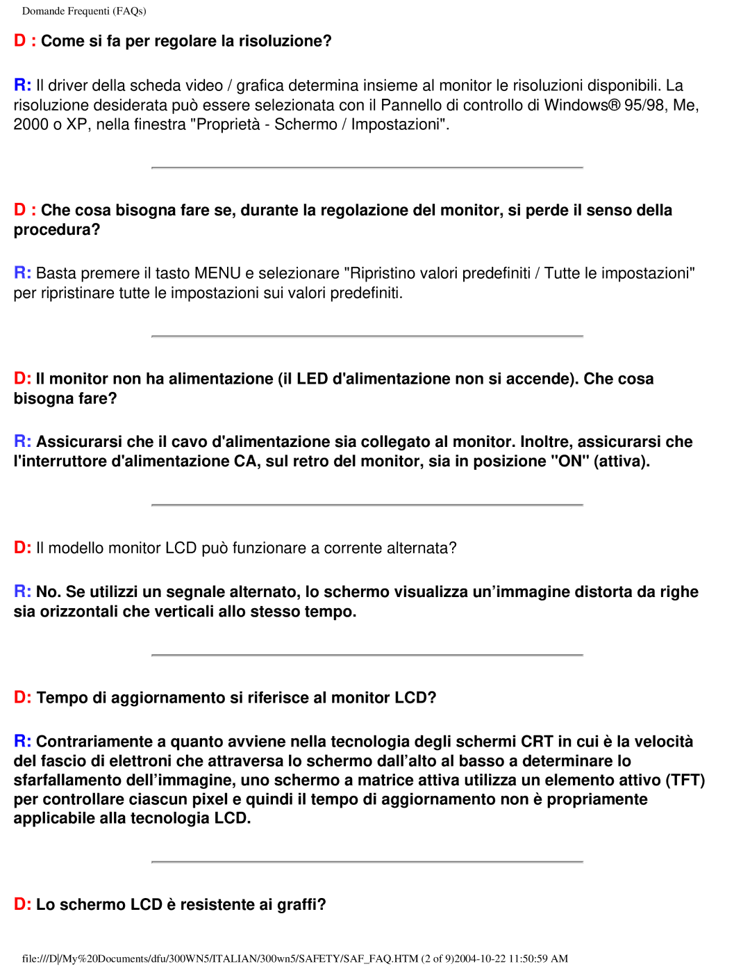 Plantronics 300NS manual Come si fa per regolare la risoluzione? 