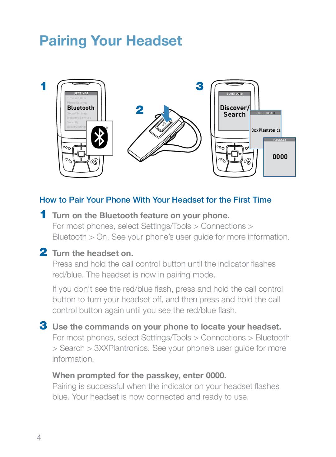 Plantronics 360 manual Turn on the Bluetooth feature on your phone 