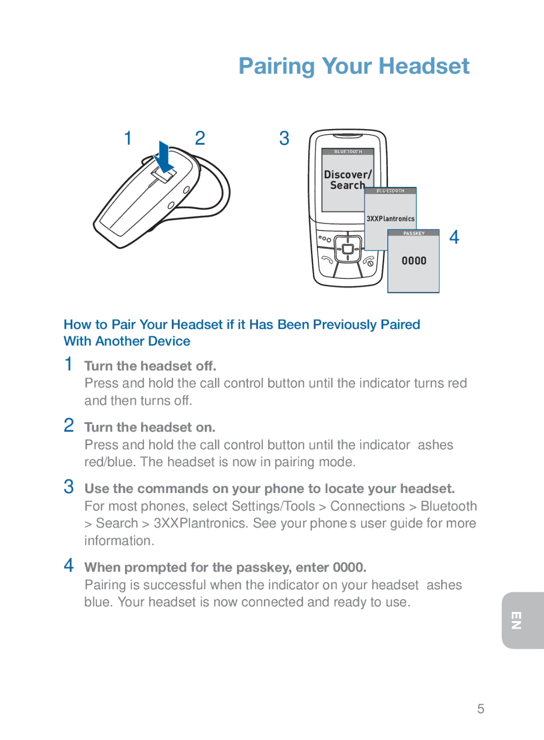 Plantronics 370 manual Turn the headset off 