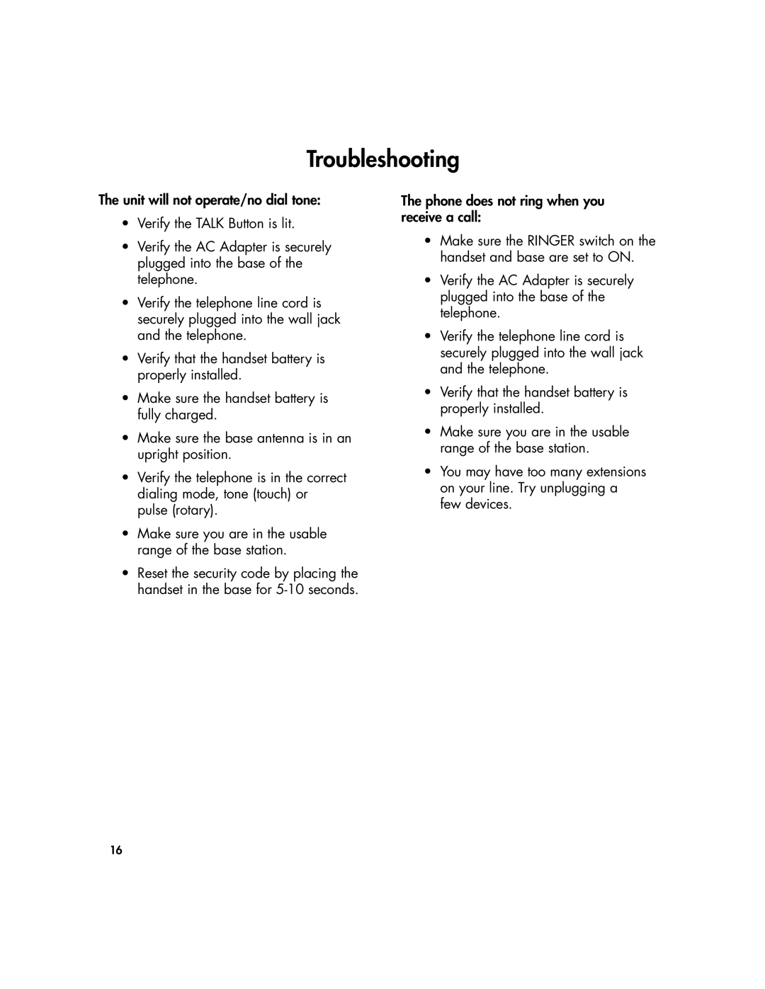 Plantronics 435 manual Troubleshooting 