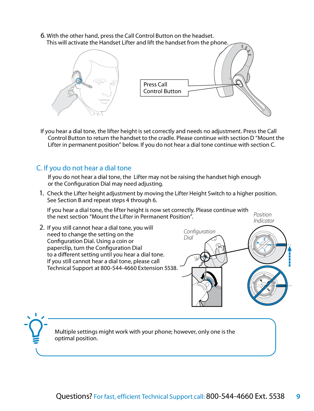 Plantronics 510S setup guide If you do not hear a dial tone 