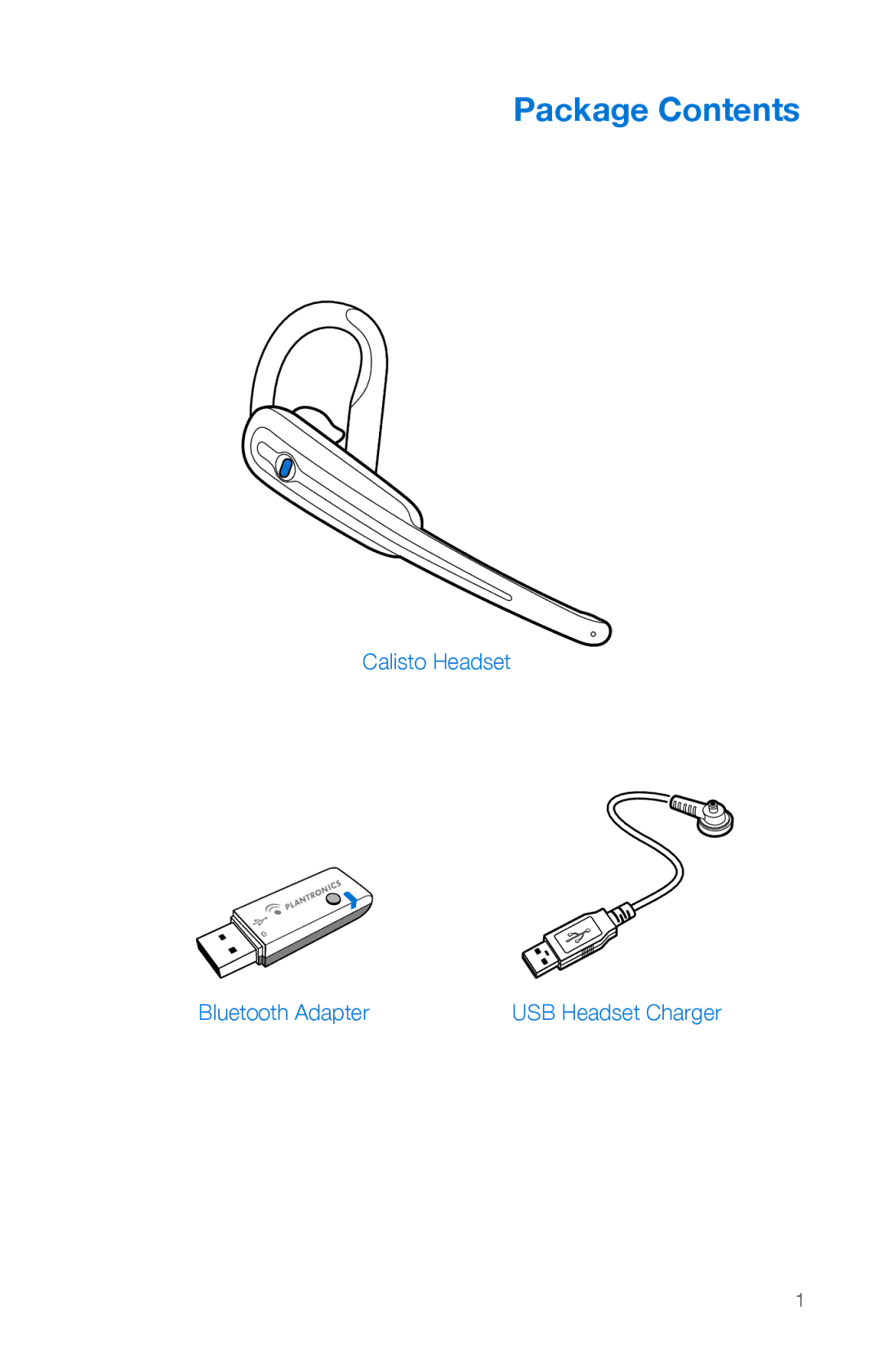 Plantronics 56-K61A-15000 manual Package Contents 