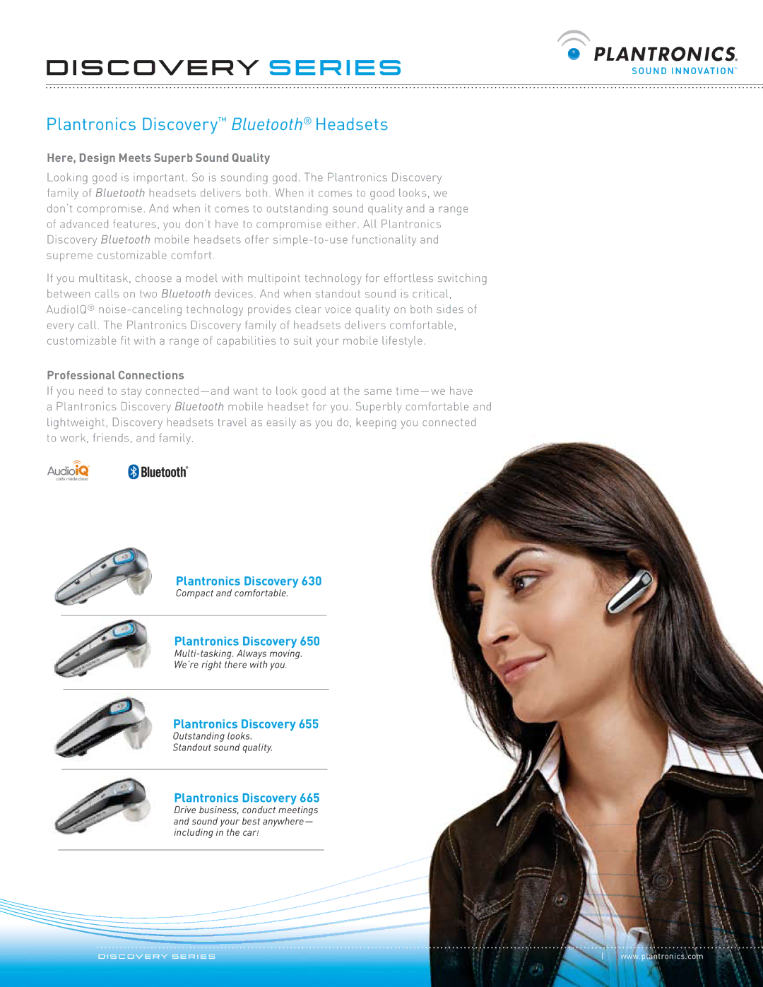 Plantronics 650, 630 manual Here, Design Meets Superb Sound Quality, Professional Connections, Compact and comfortable 