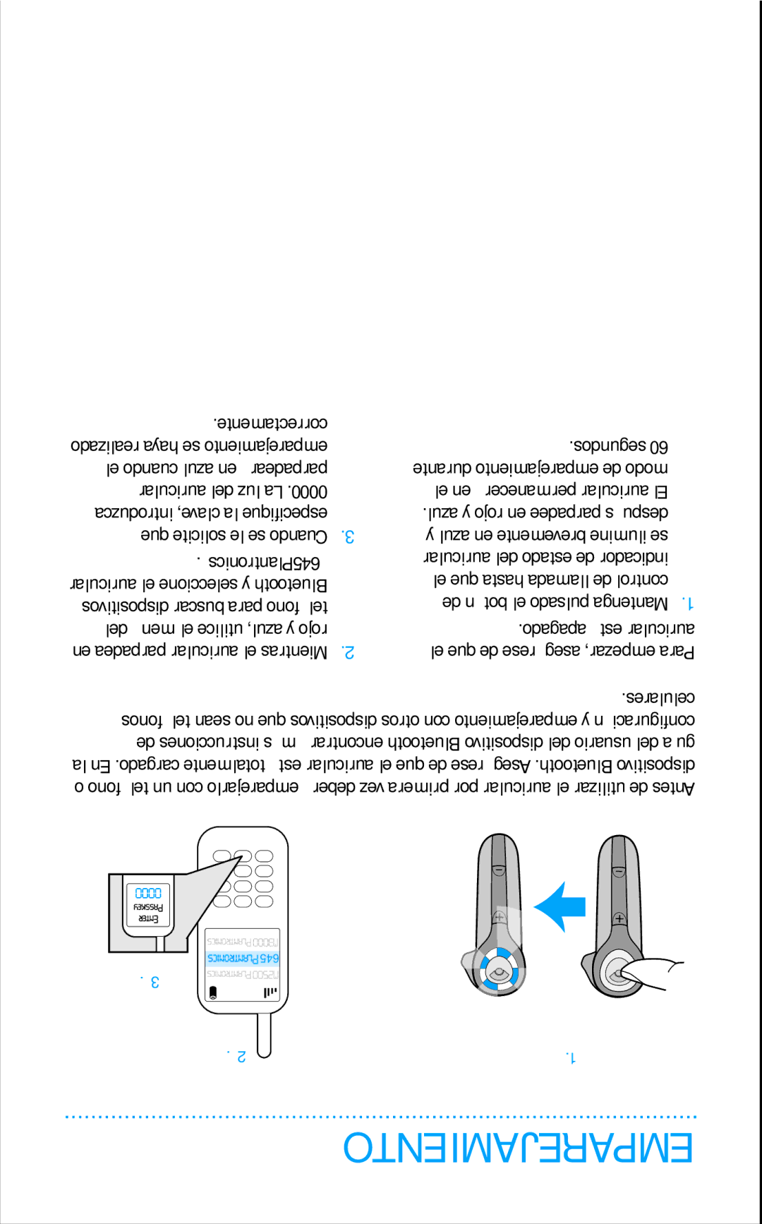 Plantronics 645 manual Emparejamiento 