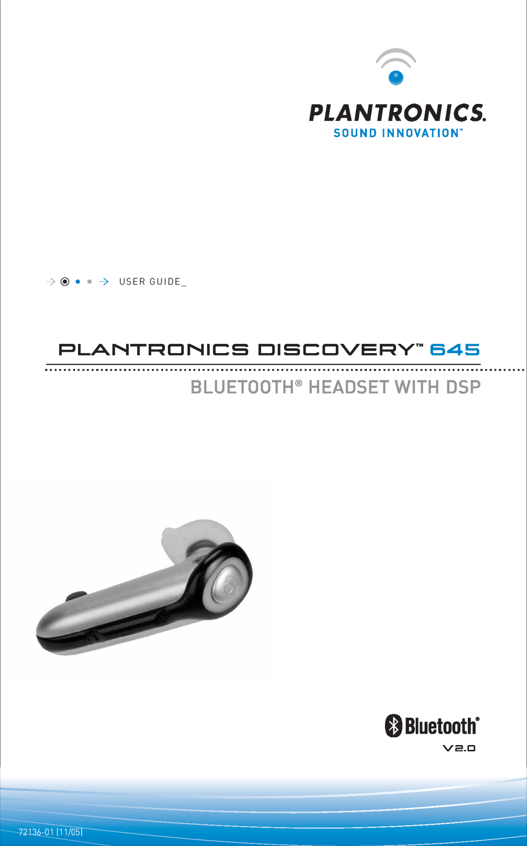 Plantronics 645 manual Plantronics Discovery, Bluetooth Headset With Dsp, 72136-0111/05 