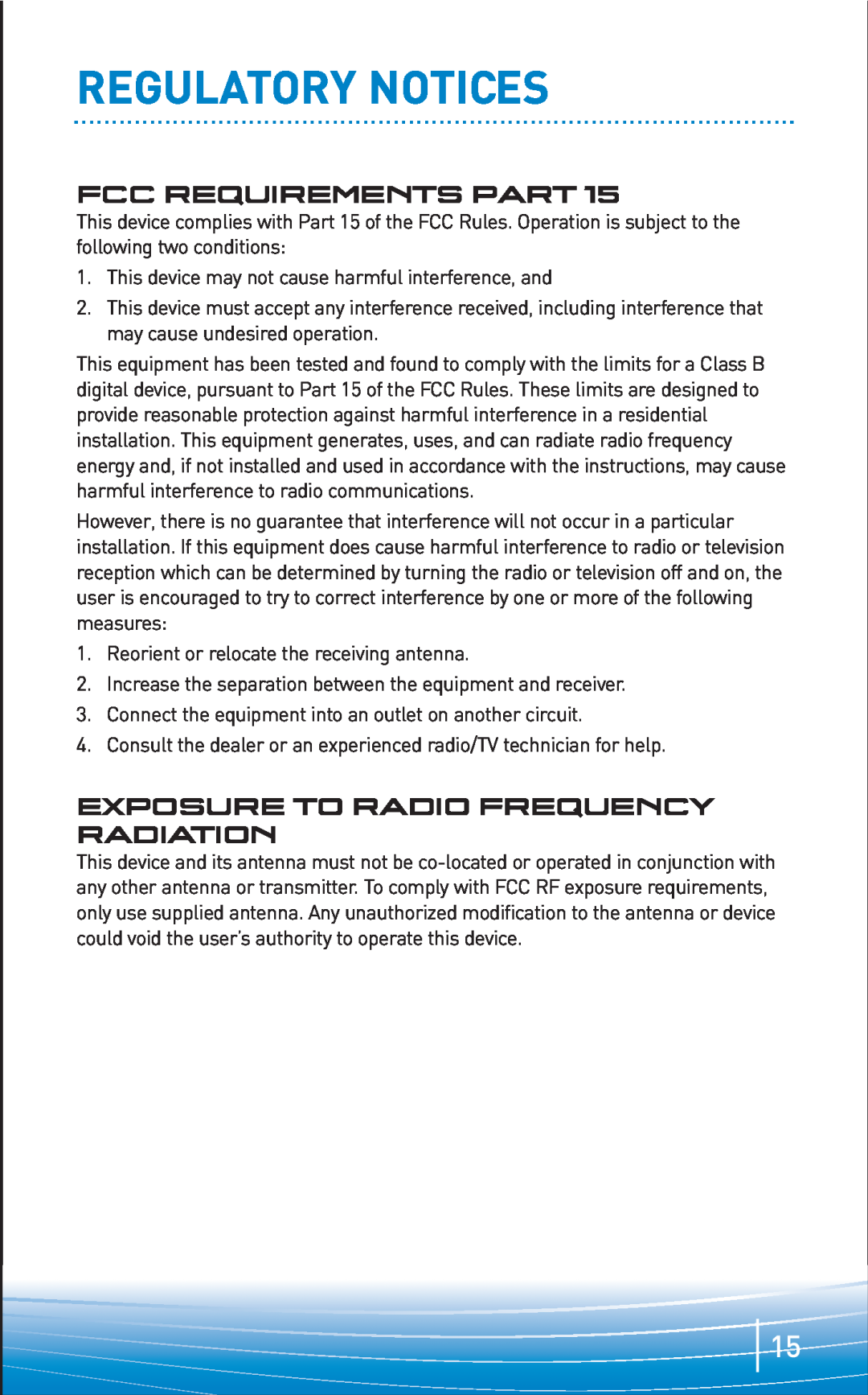 Plantronics 645 manual Regulatory Notices, Fcc Requirements Part, Exposure To Radio Frequency Radiation 