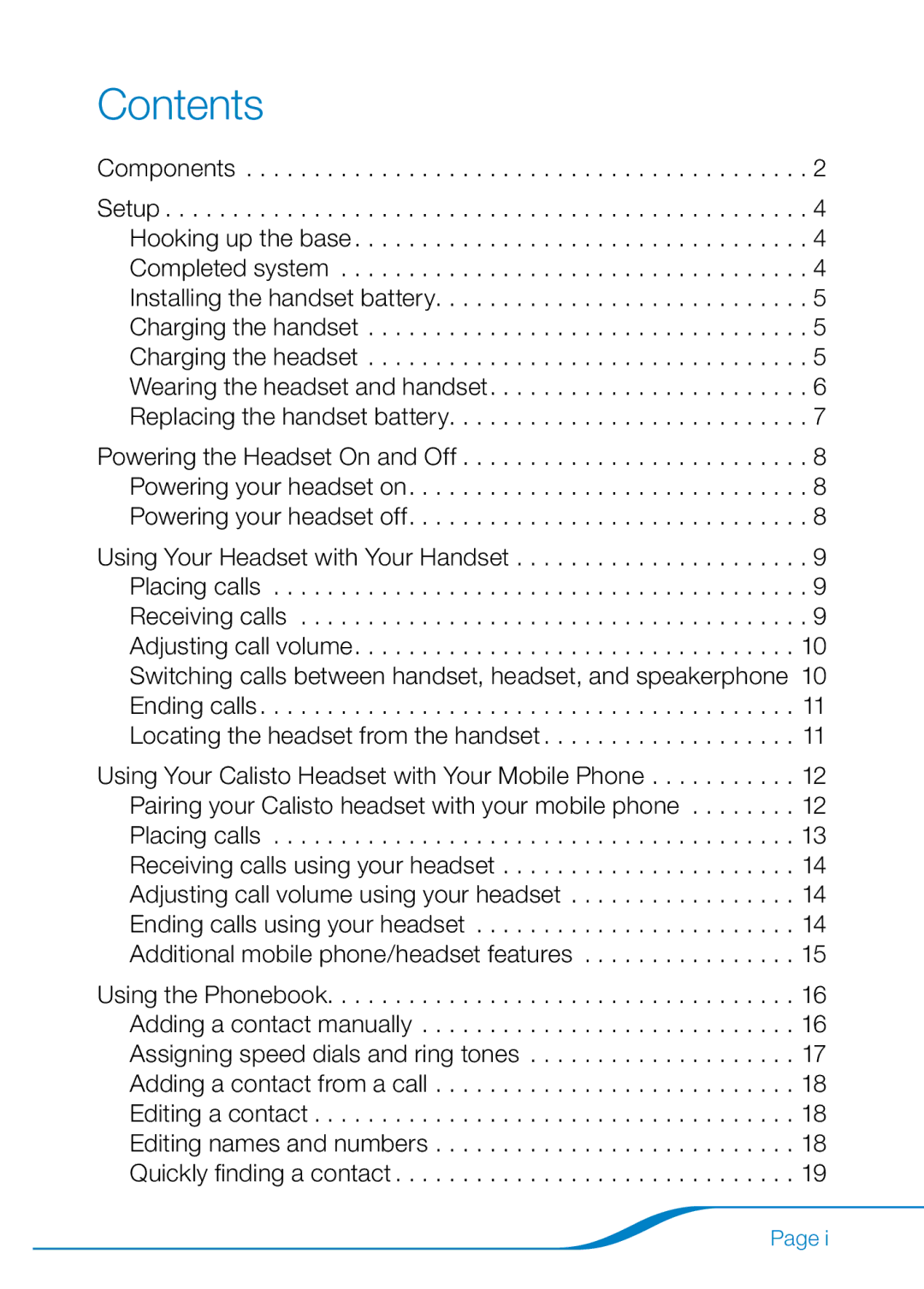 Plantronics 655 manual Contents 