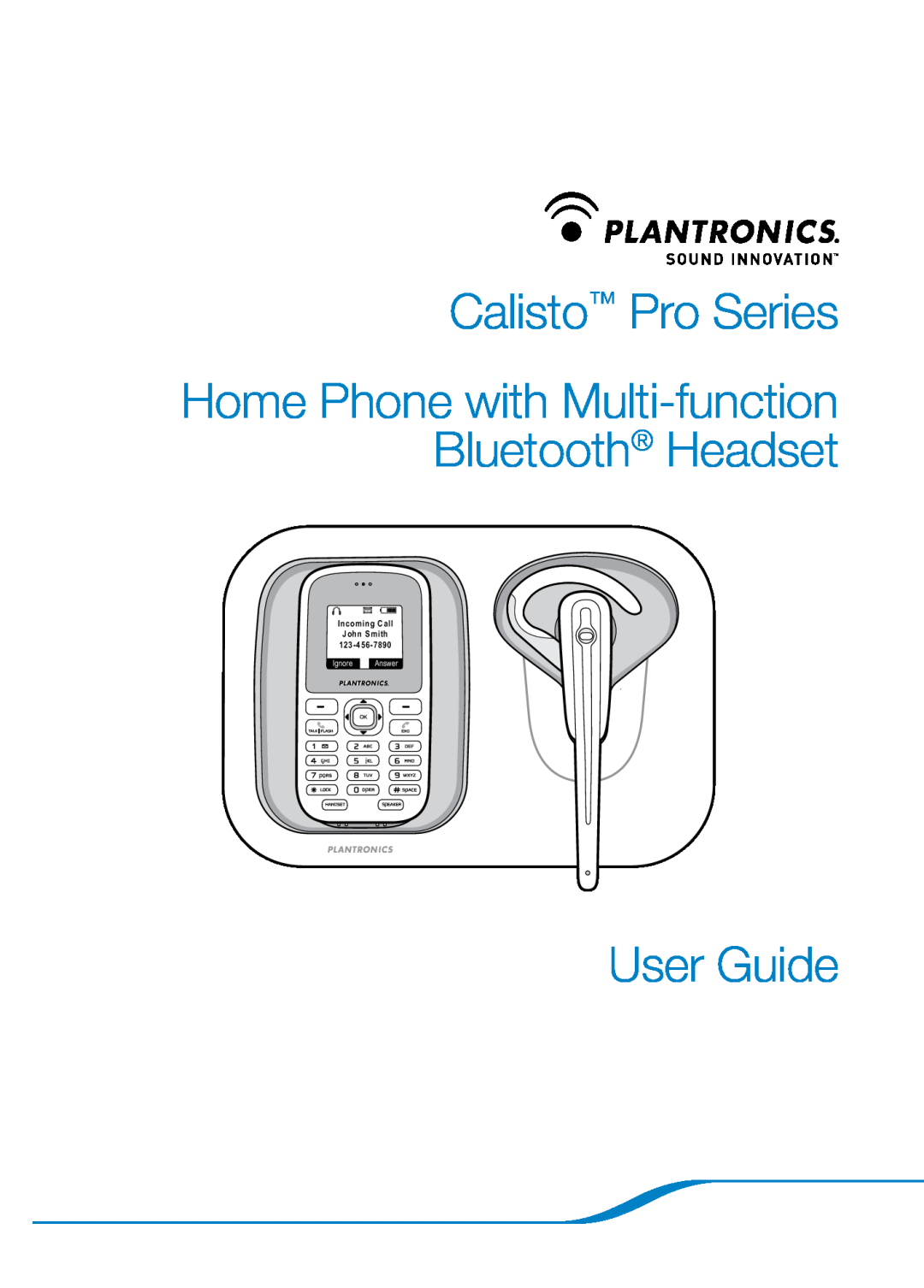Plantronics 655 manual Calisto Pro Series, User Guide, Home Phone with Multi-functionBluetooth Headset, Ignore Answer 