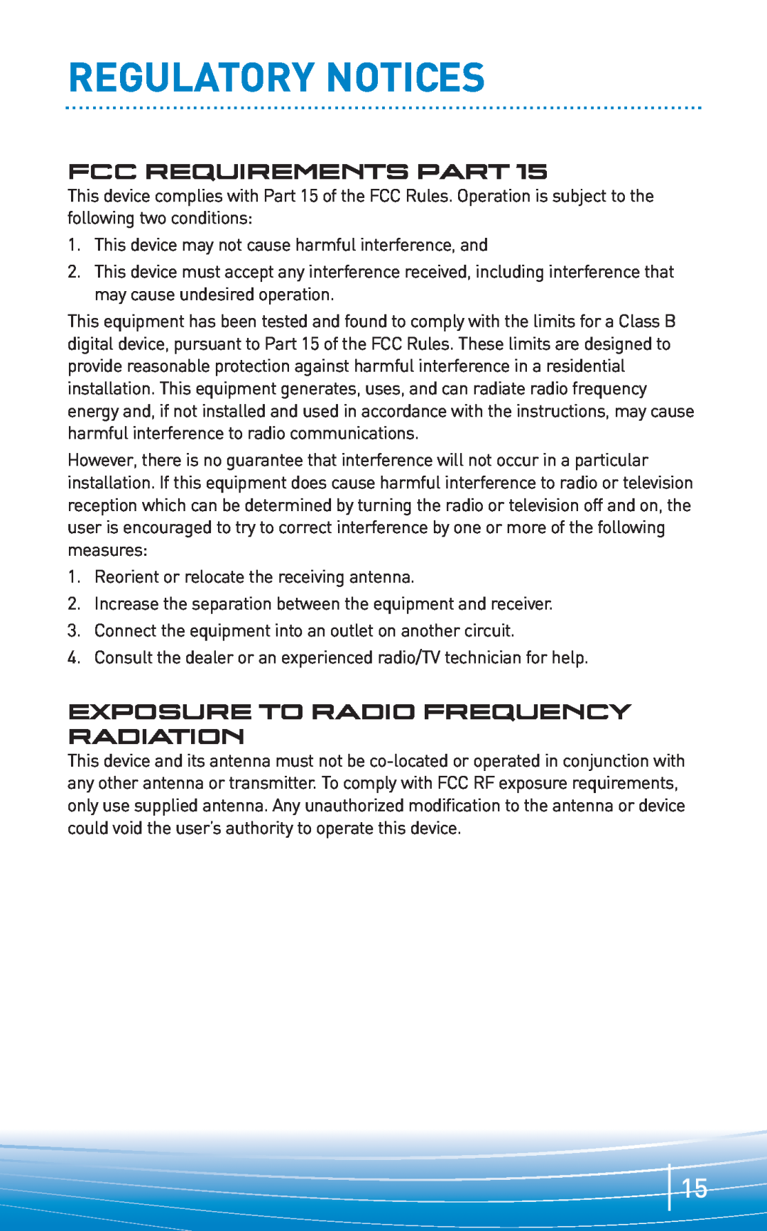 Plantronics 665 manual Regulatory Notices, Fcc Requirements Part, Exposure To Radio Frequency Radiation 