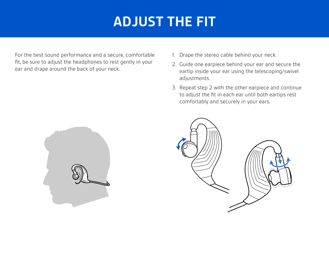 Plantronics 8380001, 903+ manual Adjust the FIT 