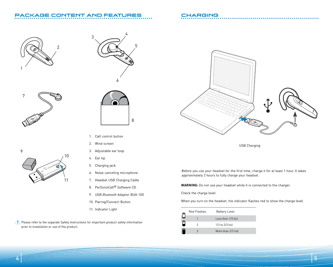 Plantronics 920 manual Charging 