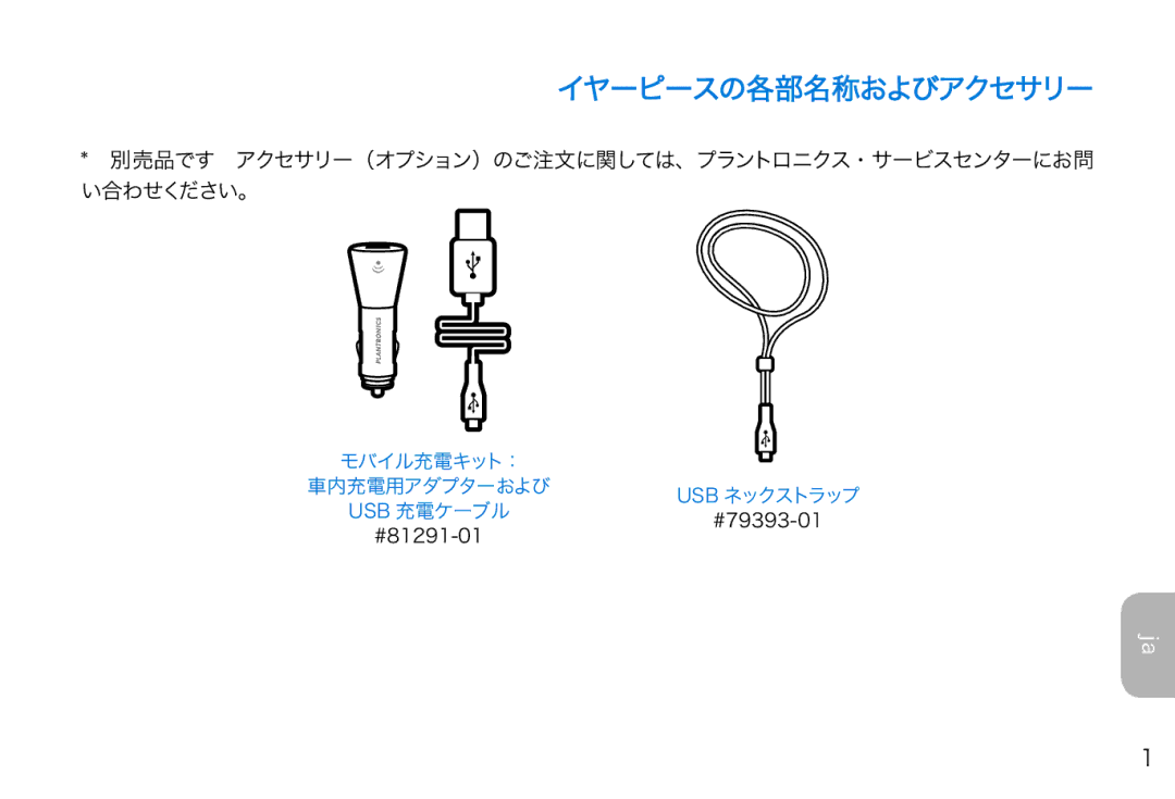 Plantronics 975 manual 別売品です アクセサリー（オプション）のご注文に関しては、プラントロニクス・サービスセンターにお問 い合わせください。 