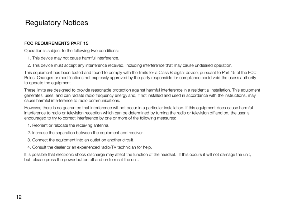 Plantronics 995 manual Regulatory Notices 
