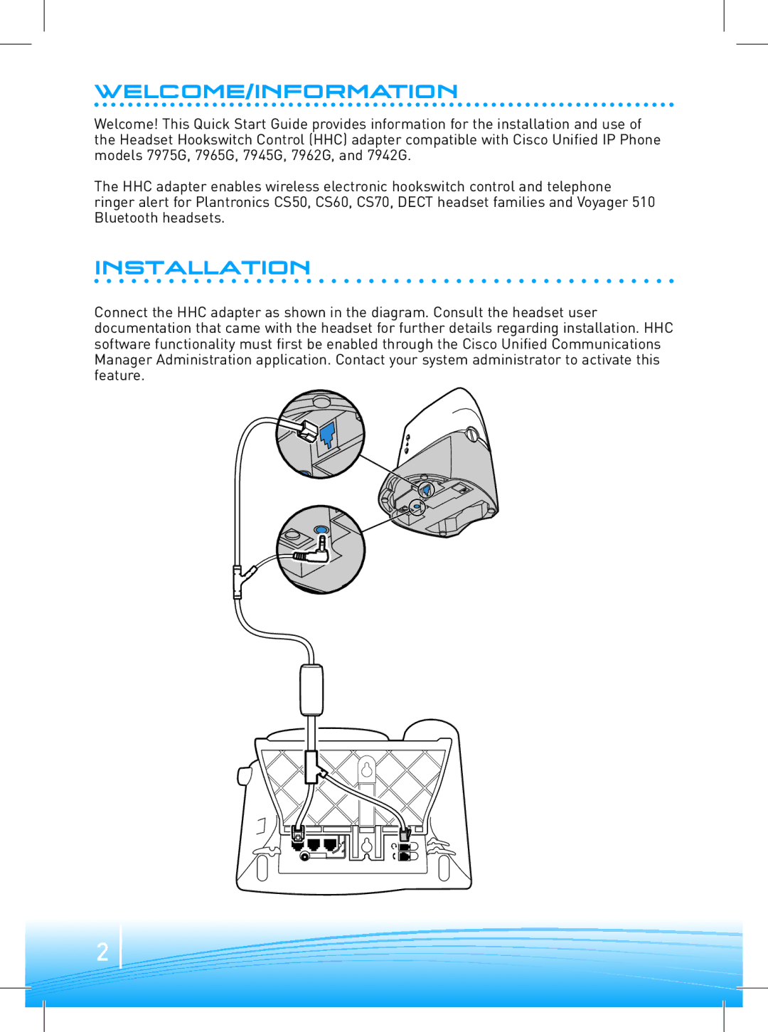 Plantronics APC-4 quick start Welcome/Information, Installation 