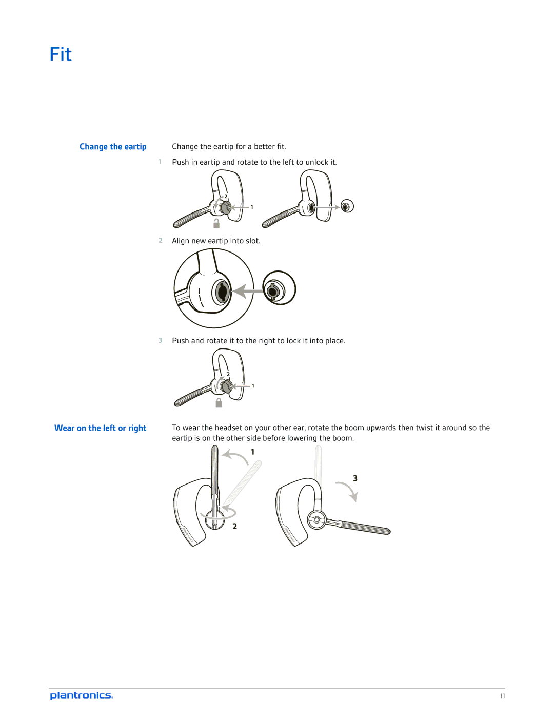 Plantronics B235-M manual Fit 