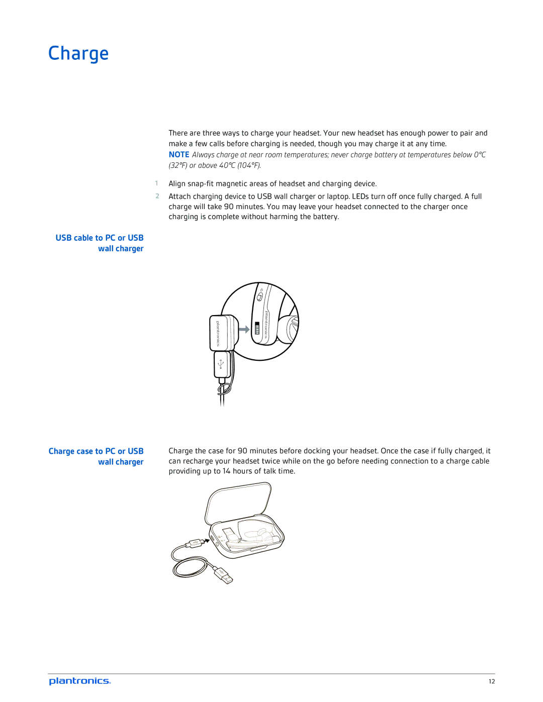 Plantronics B235-M manual Charge 