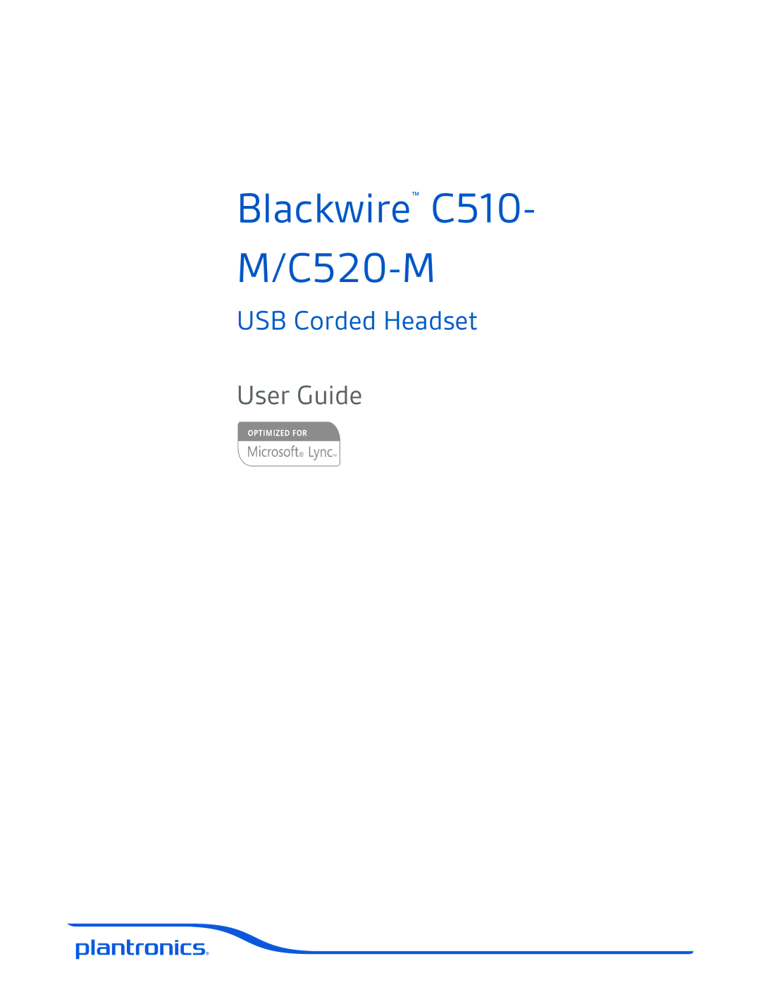 Plantronics manual Blackwire C510- M/C520-M 