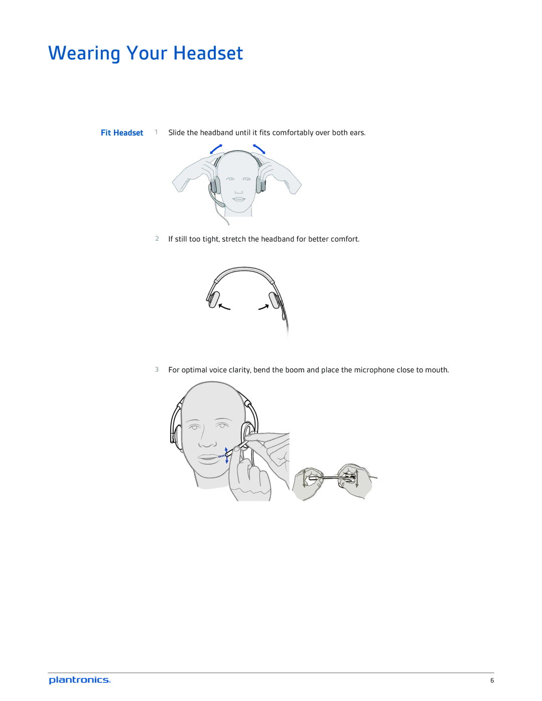 Plantronics C520-M, C510- M manual Wearing Your Headset 