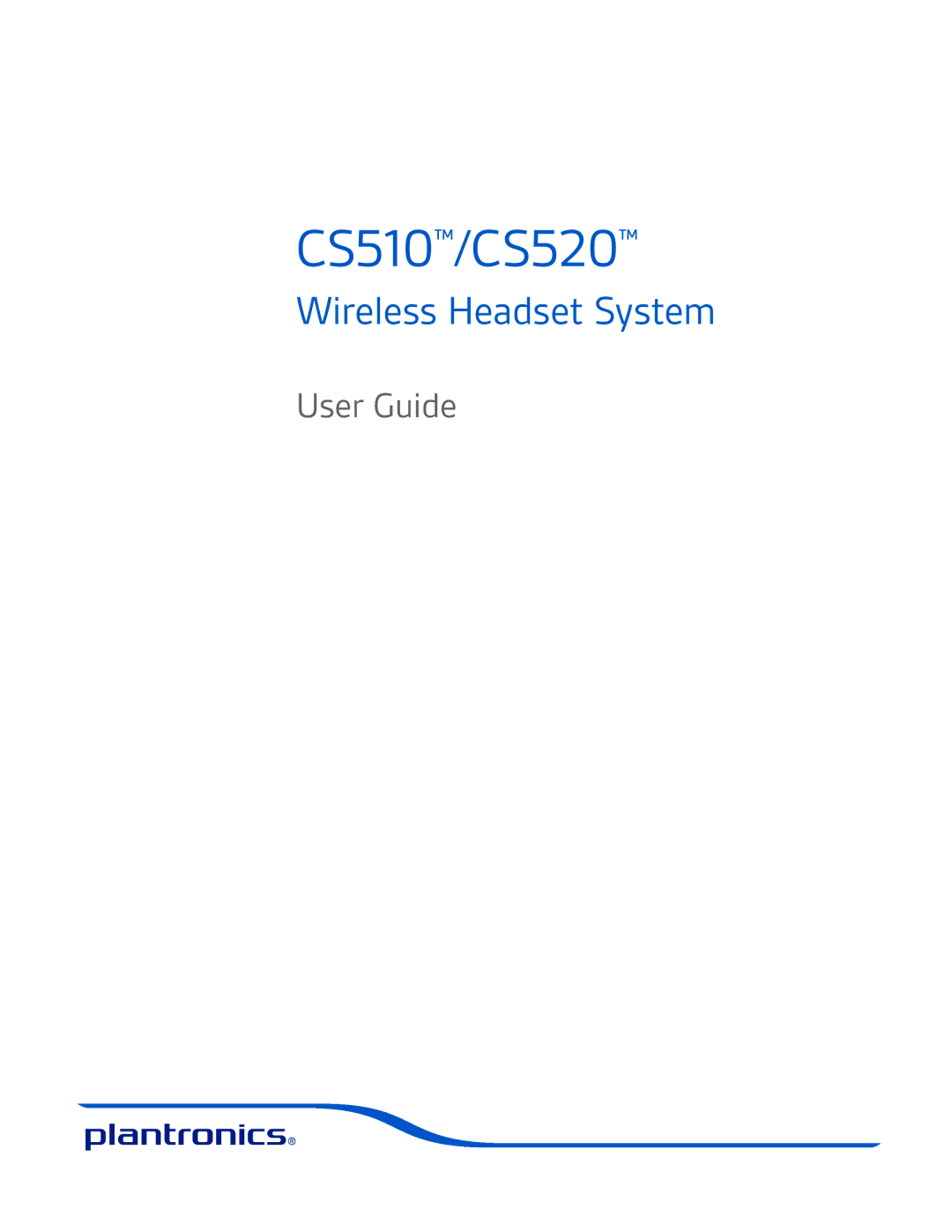 Plantronics manual CS510/CS520 