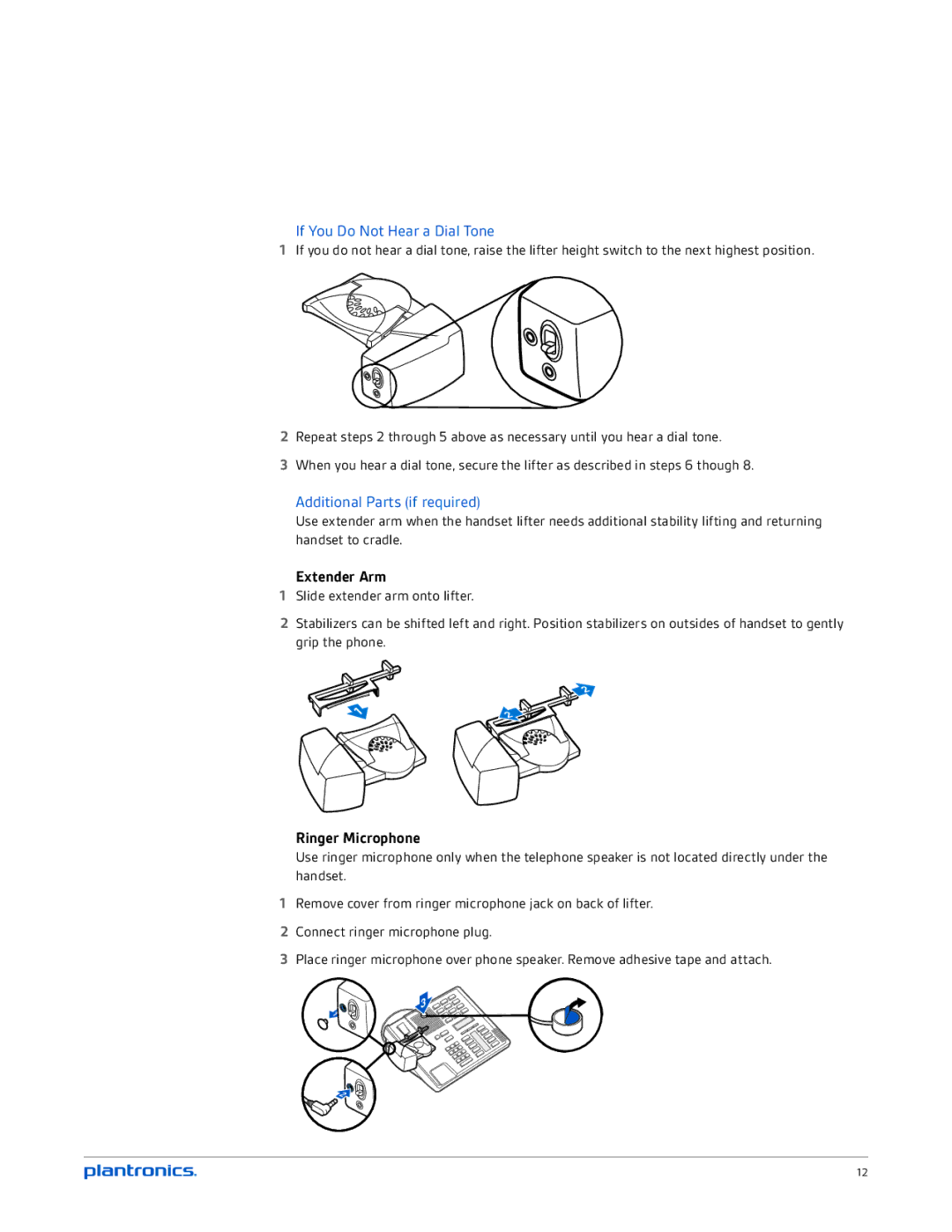 Plantronics CS520, CS510 manual If You Do Not Hear a Dial Tone, Additional Parts if required 