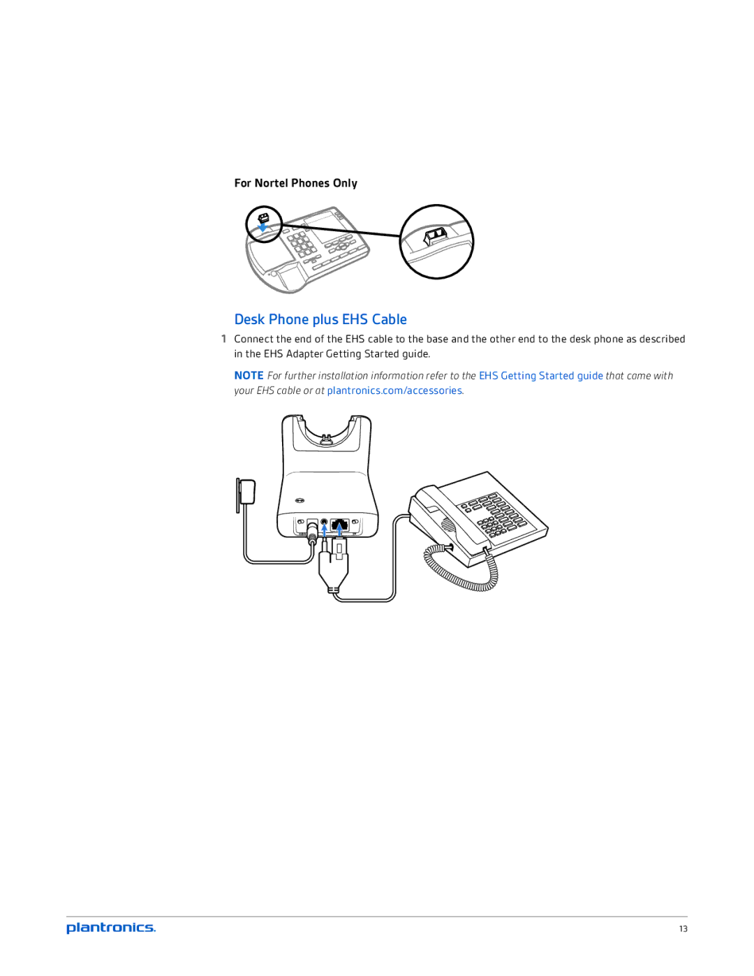 Plantronics CS510, CS520 manual Desk Phone plus EHS Cable 