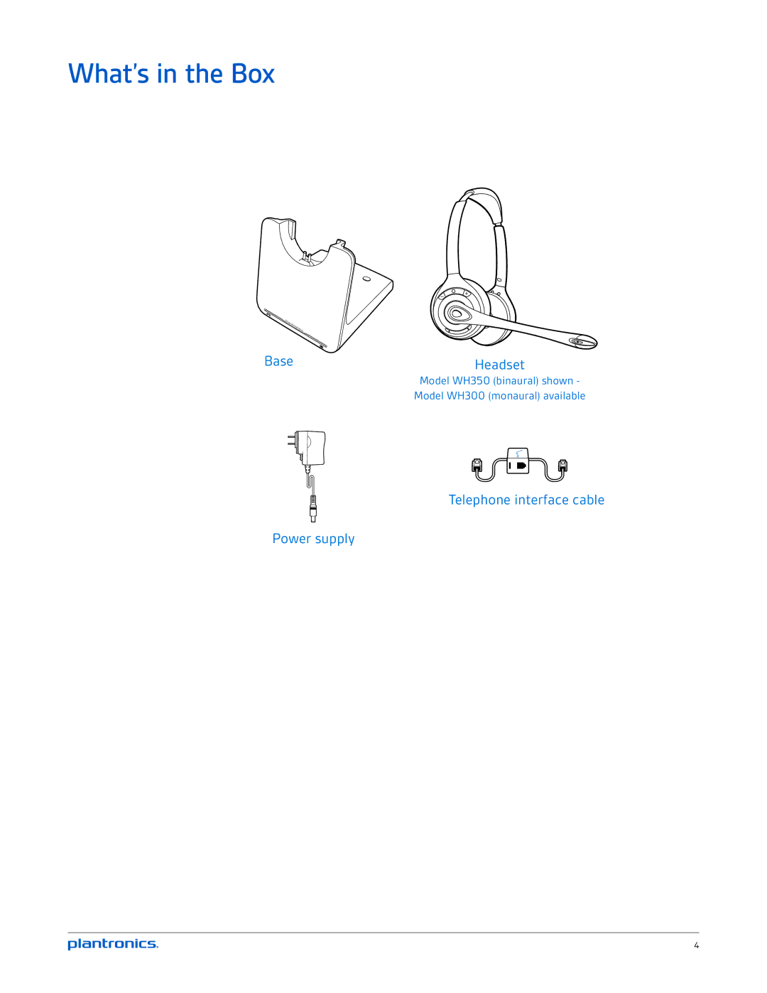 Plantronics CS520, CS510 manual What’s in the Box 