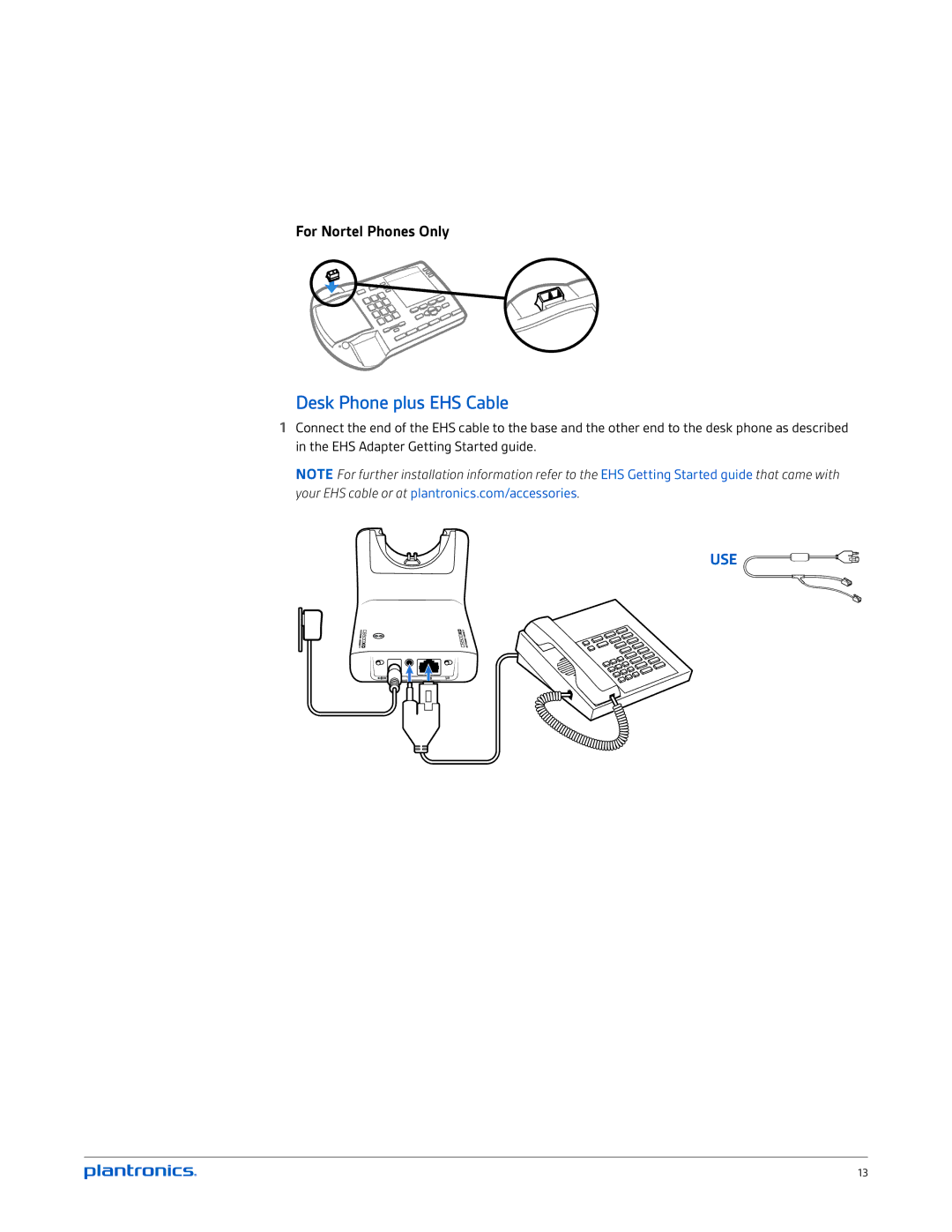 Plantronics CS510-XD, CS520-XD manual Desk Phone plus EHS Cable 