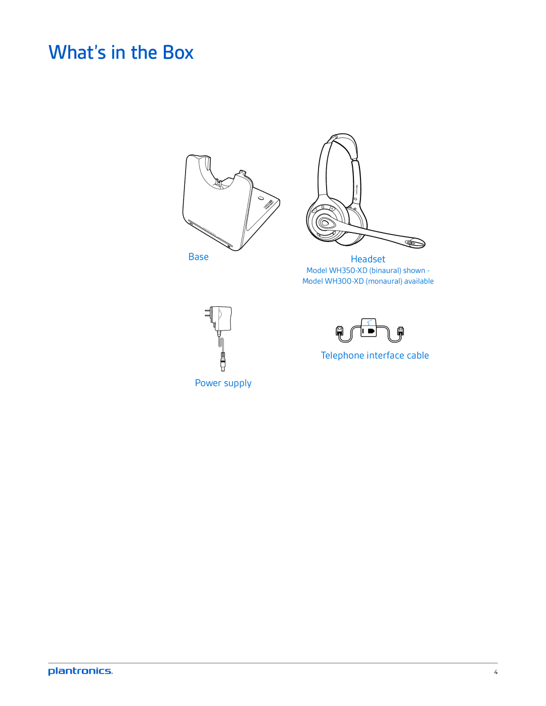 Plantronics CS520-XD, CS510-XD manual What’s in the Box 