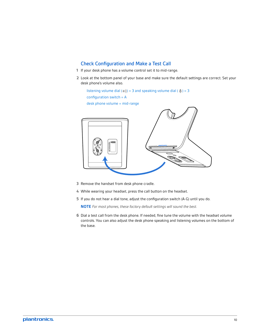 Plantronics CS520 manual Check Configuration and Make a Test Call 