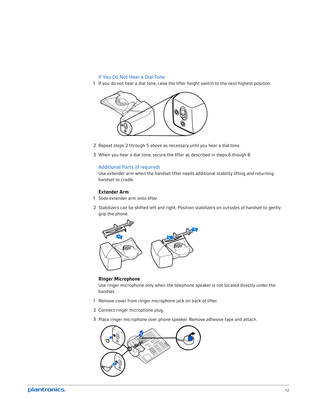 Plantronics CS520 manual If You Do Not Hear a Dial Tone, Additional Parts if required 