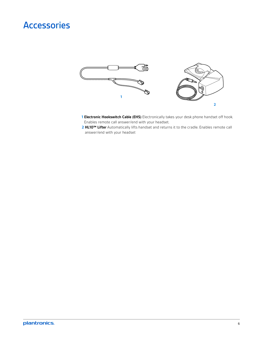 Plantronics CS520 manual Accessories 