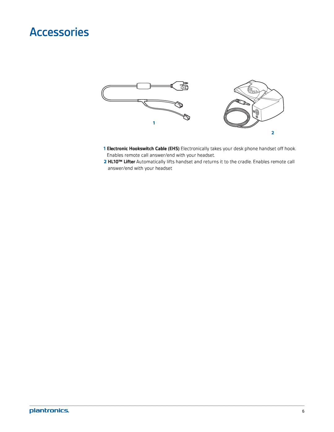 Plantronics CS520 manual Accessories 