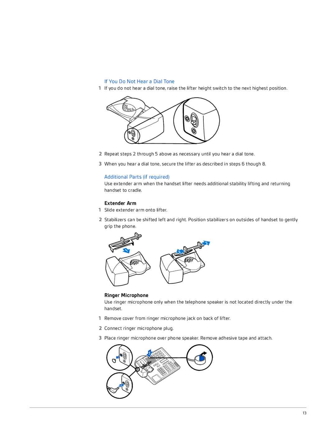 Plantronics CS530 manual If You Do Not Hear a Dial Tone, Additional Parts if required 