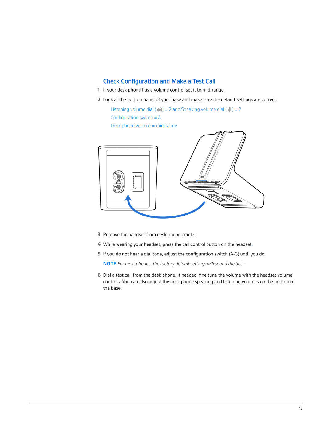 Plantronics CS540-XD manual Check Configuration and Make a Test Call 