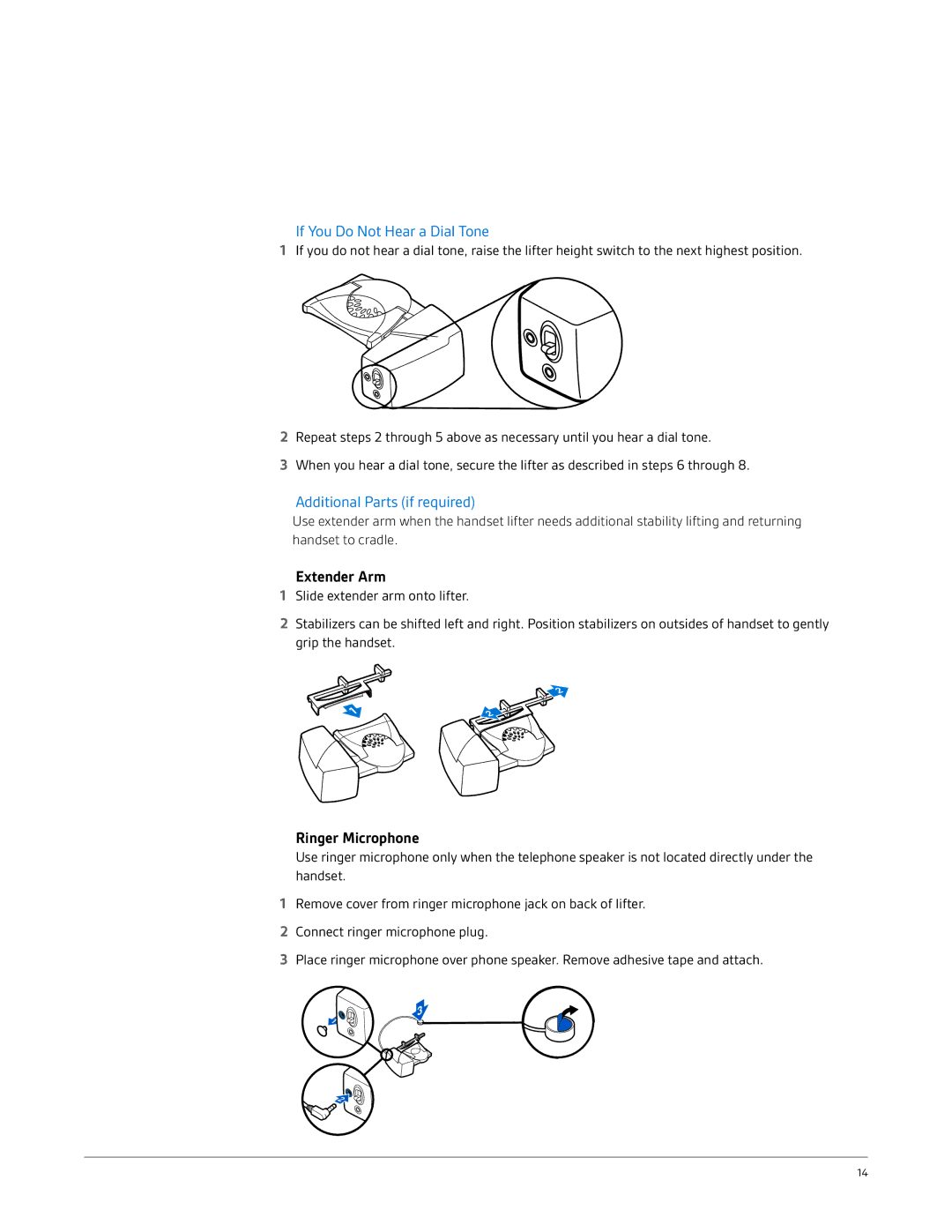 Plantronics CS540-XD manual If You Do Not Hear a Dial Tone, Additional Parts if required 