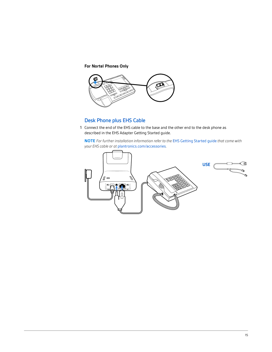 Plantronics CS540-XD manual Desk Phone plus EHS Cable 