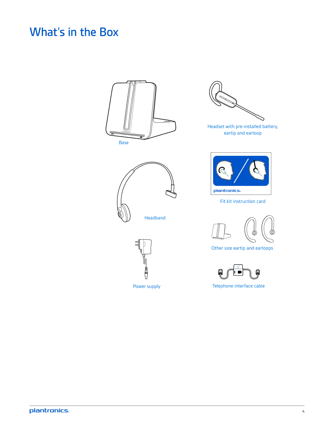 Plantronics CS540-XD manual What’s in the Box 