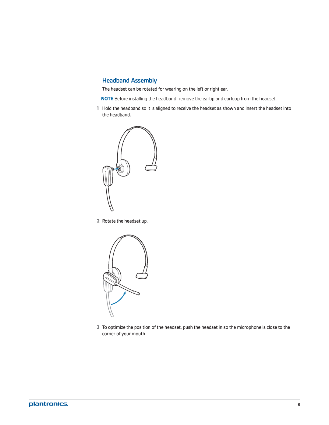 Plantronics CS540-XD manual Headband Assembly 