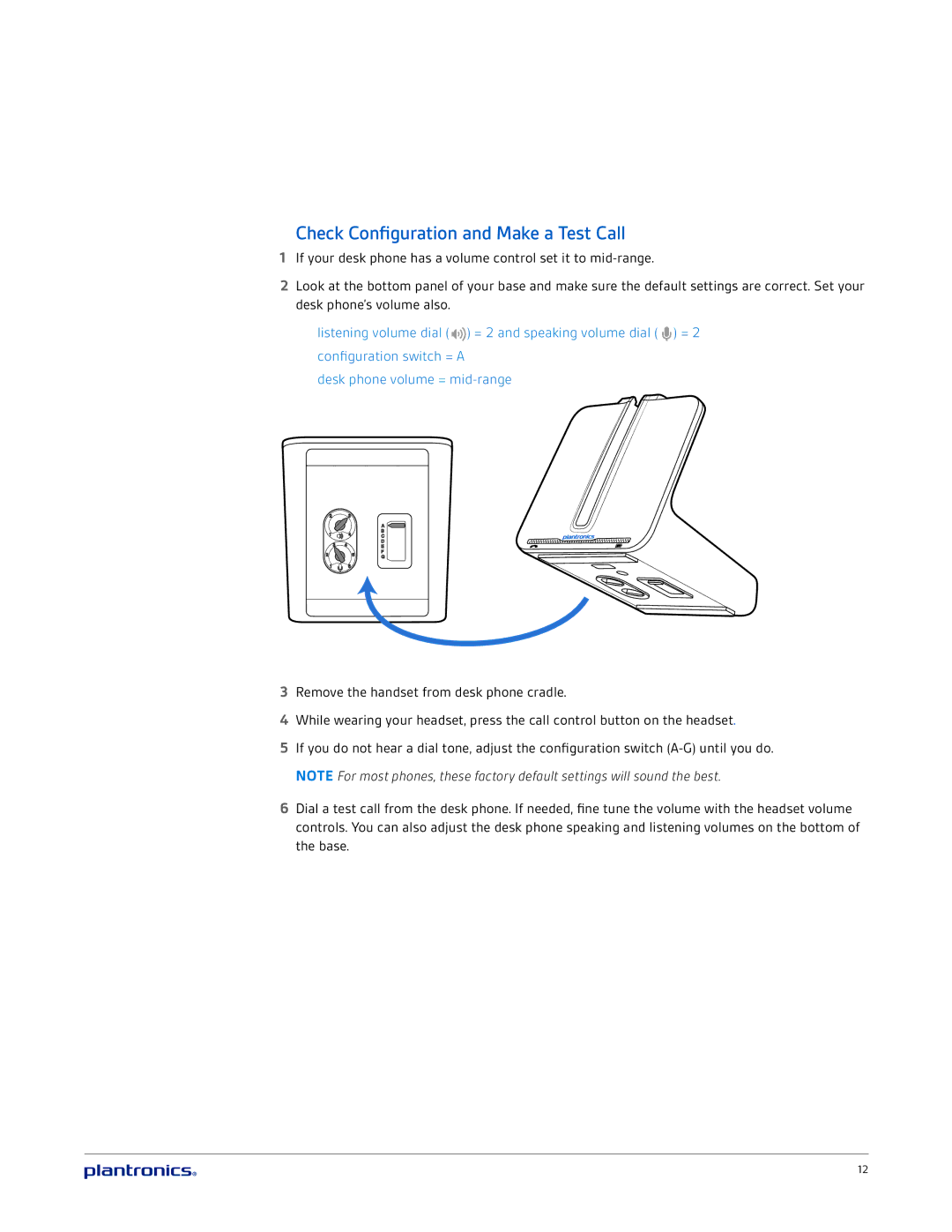 Plantronics CS540 manual Check Configuration and Make a Test Call 