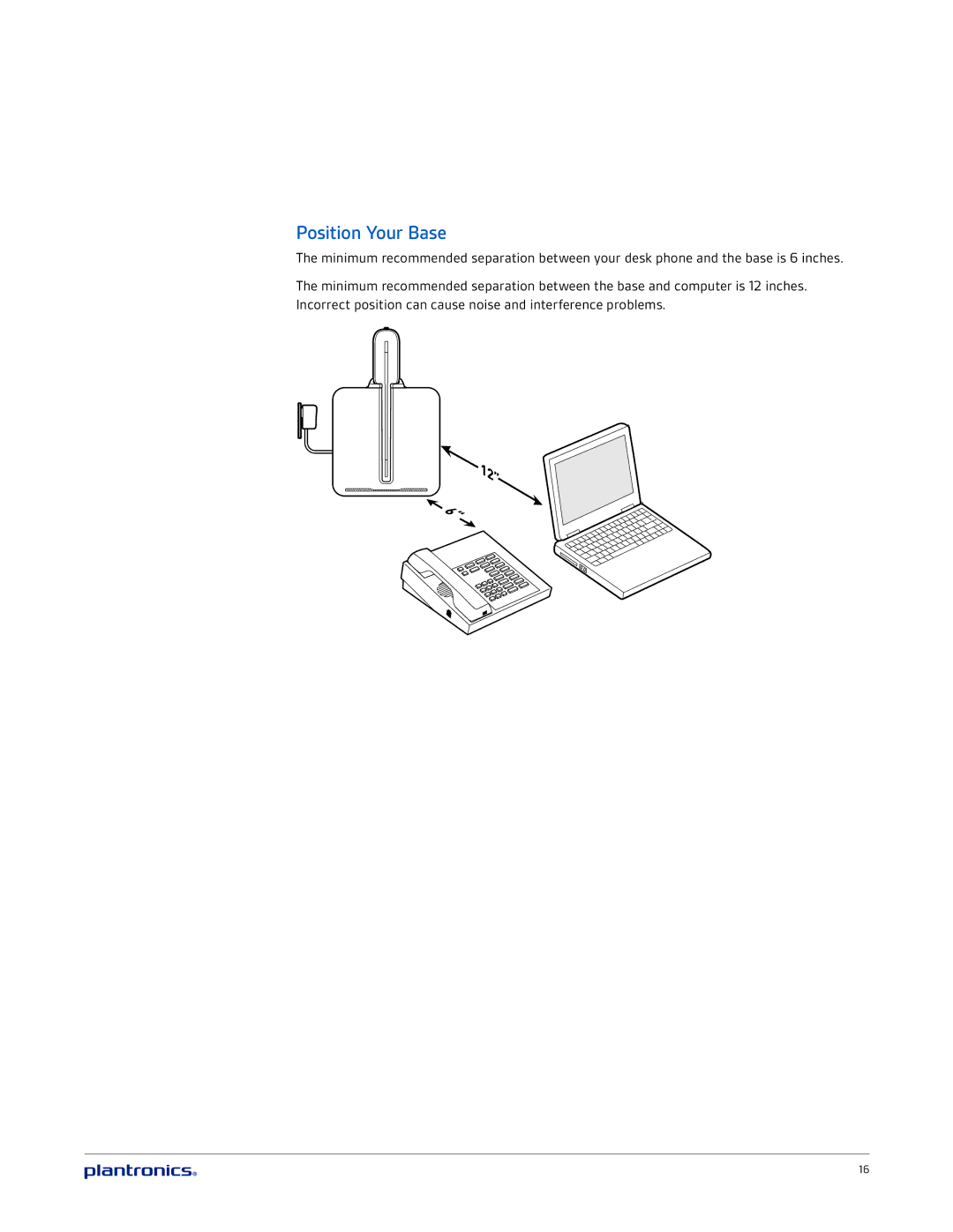 Plantronics CS540 manual Position Your Base 