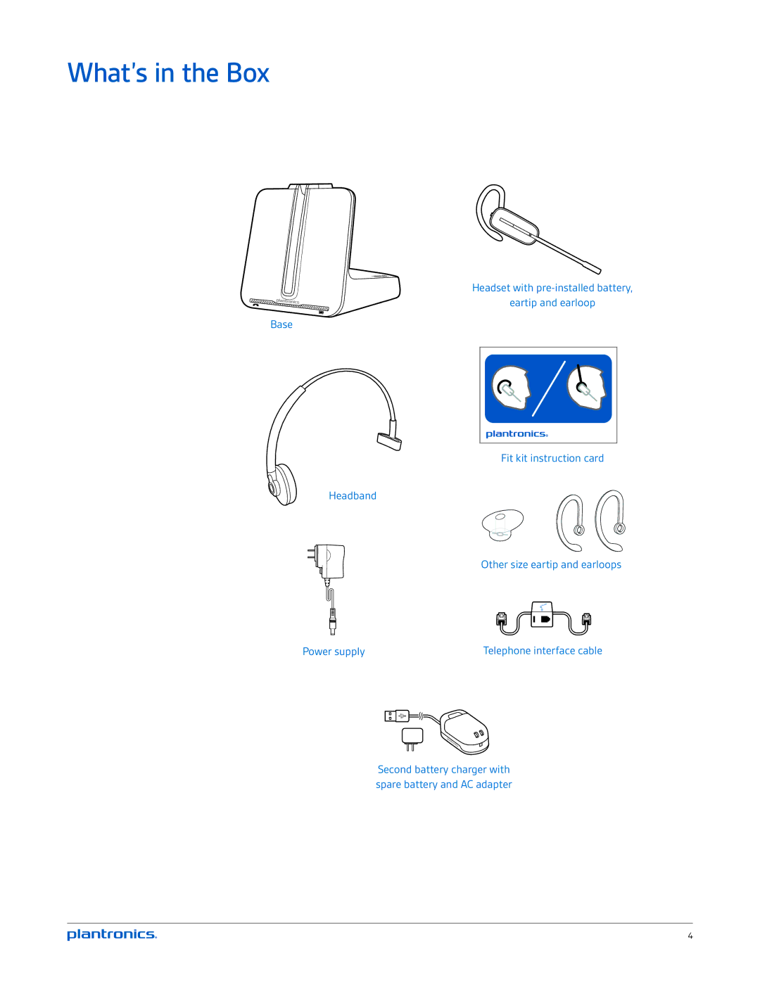 Plantronics CS545-XD manual What’s in the Box 