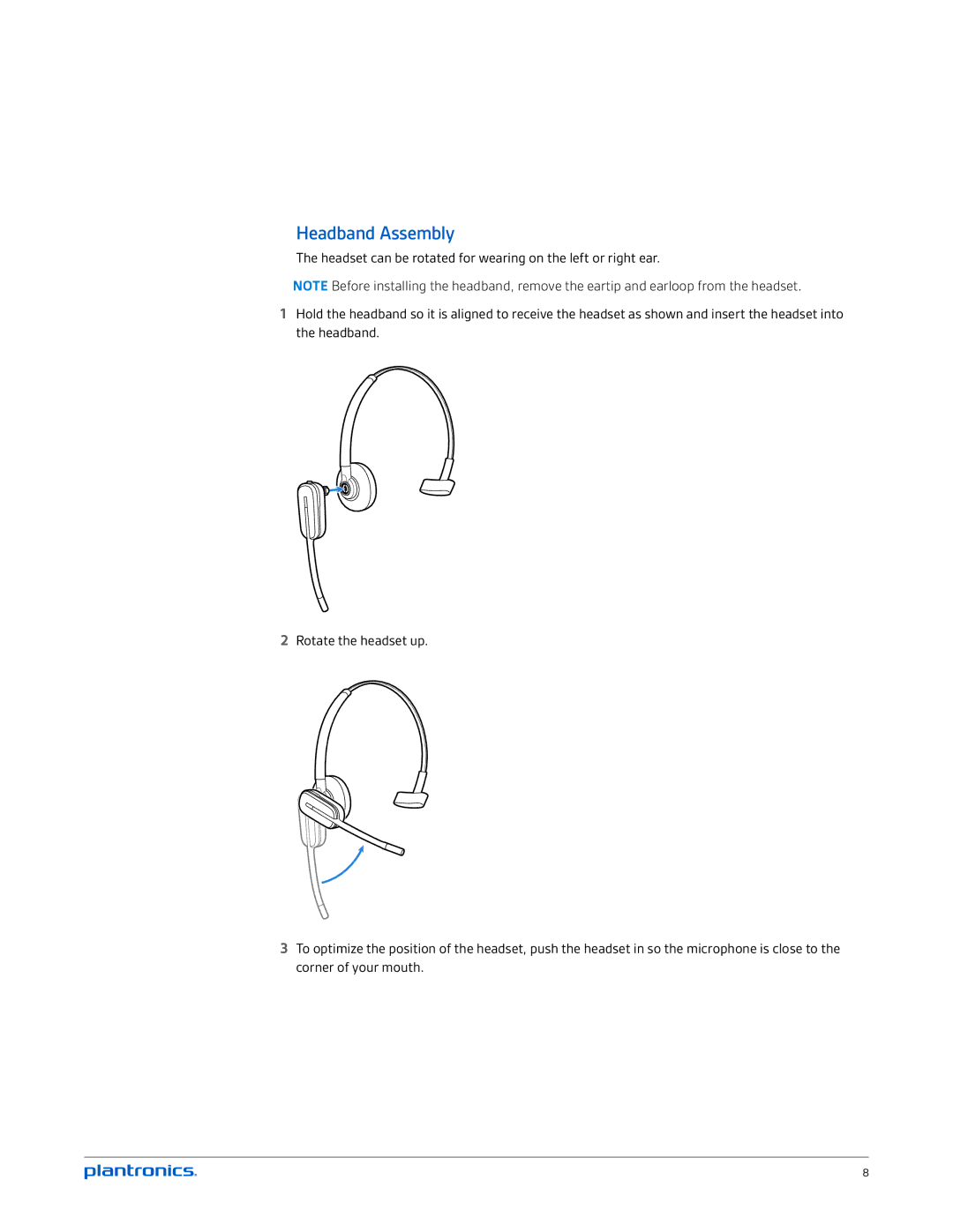 Plantronics CS545-XD manual Headband Assembly 