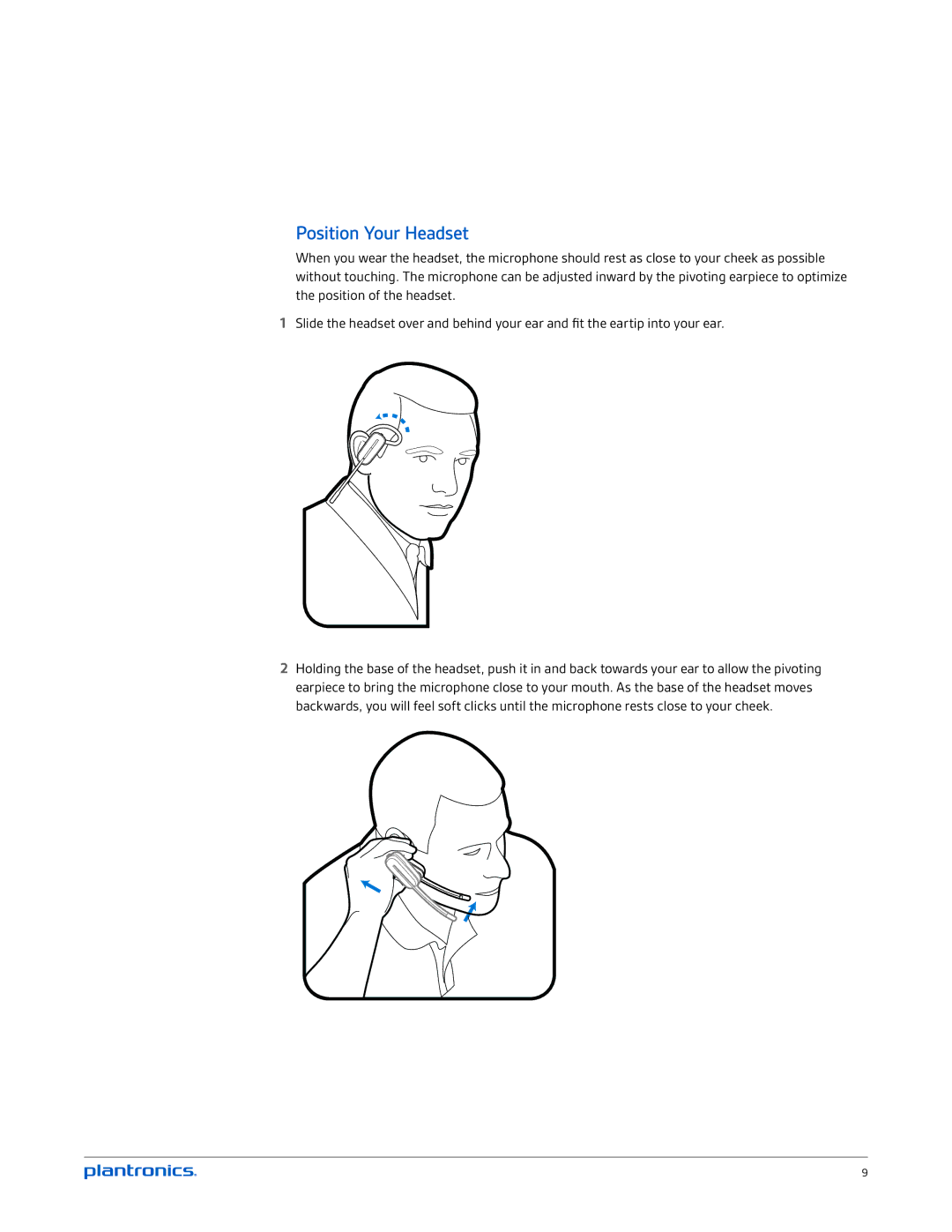 Plantronics CS545-XD manual Position Your Headset 