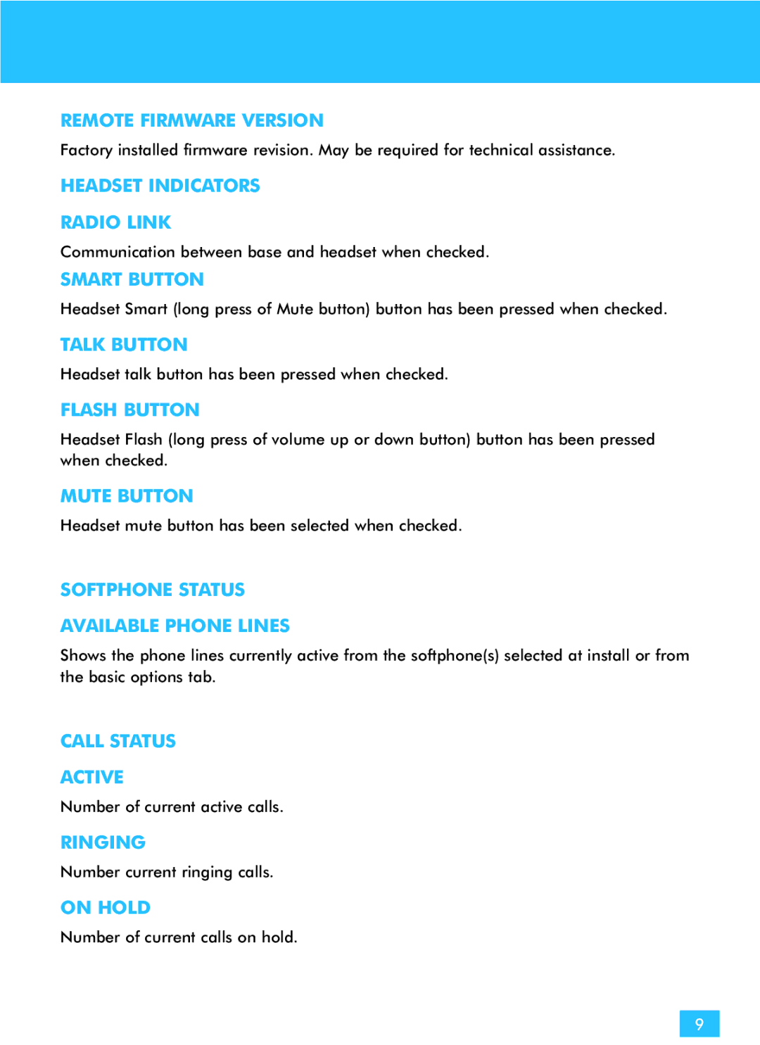 Plantronics CS60-USB manual Remote Firmware Version, Headset Indicators Radio Link, Talk Button, Flash Button, Mute Button 