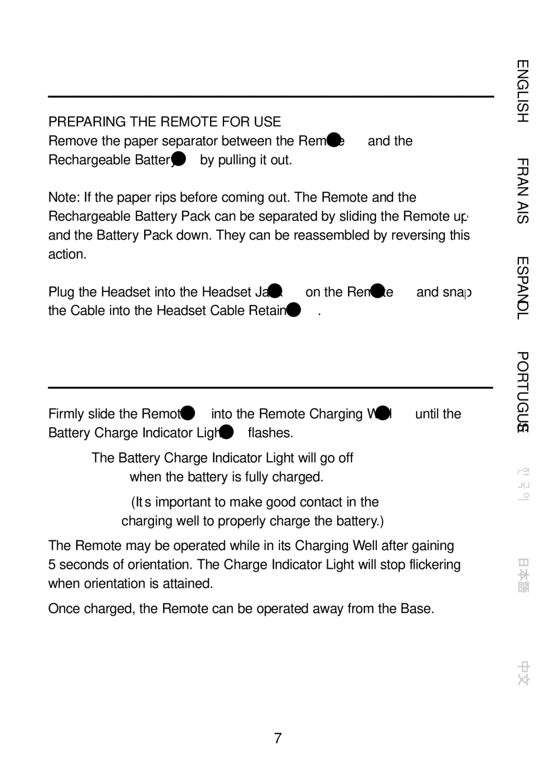 Plantronics CT10, 47349-01 manual Setup the Remote, Charge the Remote, Preparing the Remote for USE 