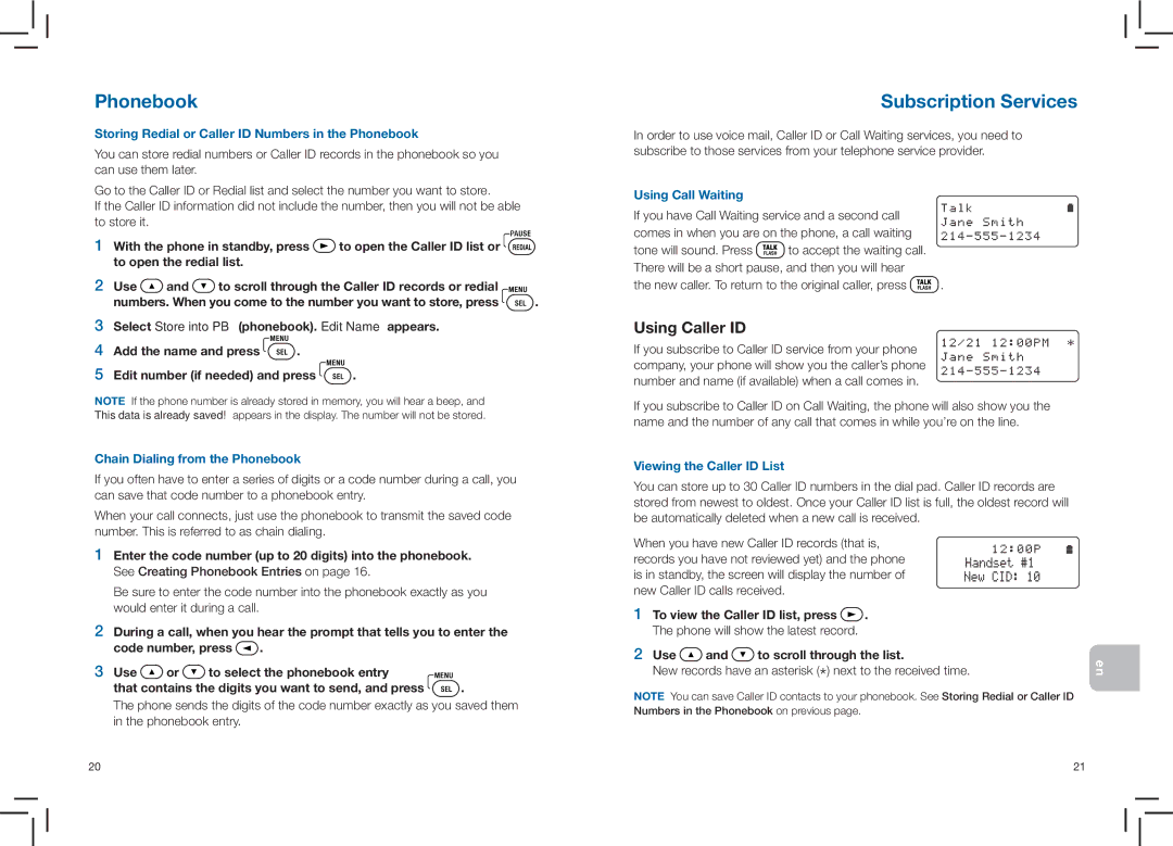 Plantronics CT14 manual Subscription Services, Use and to scroll through the list 