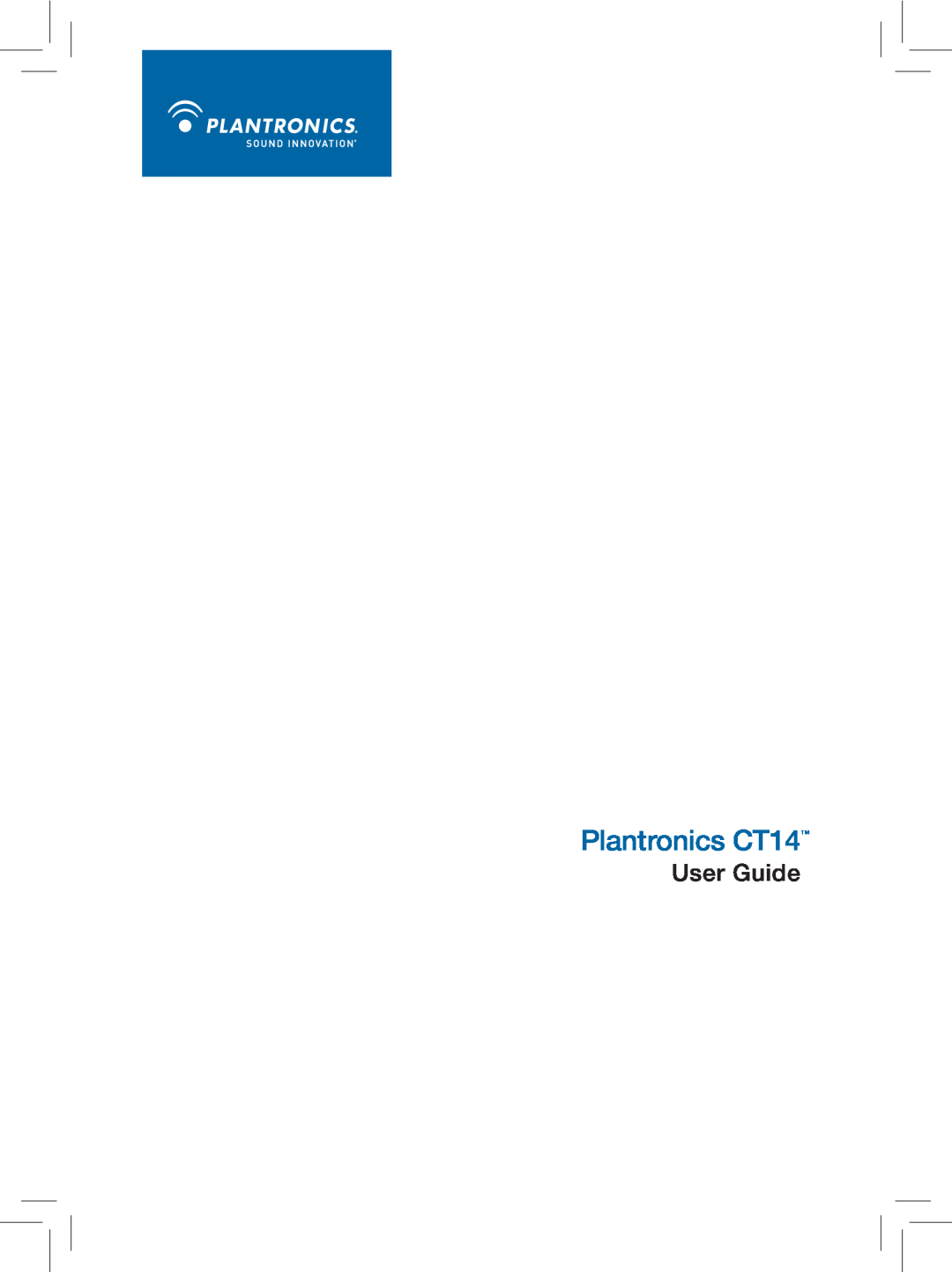 Plantronics manual Plantronics CT14, User Guide 