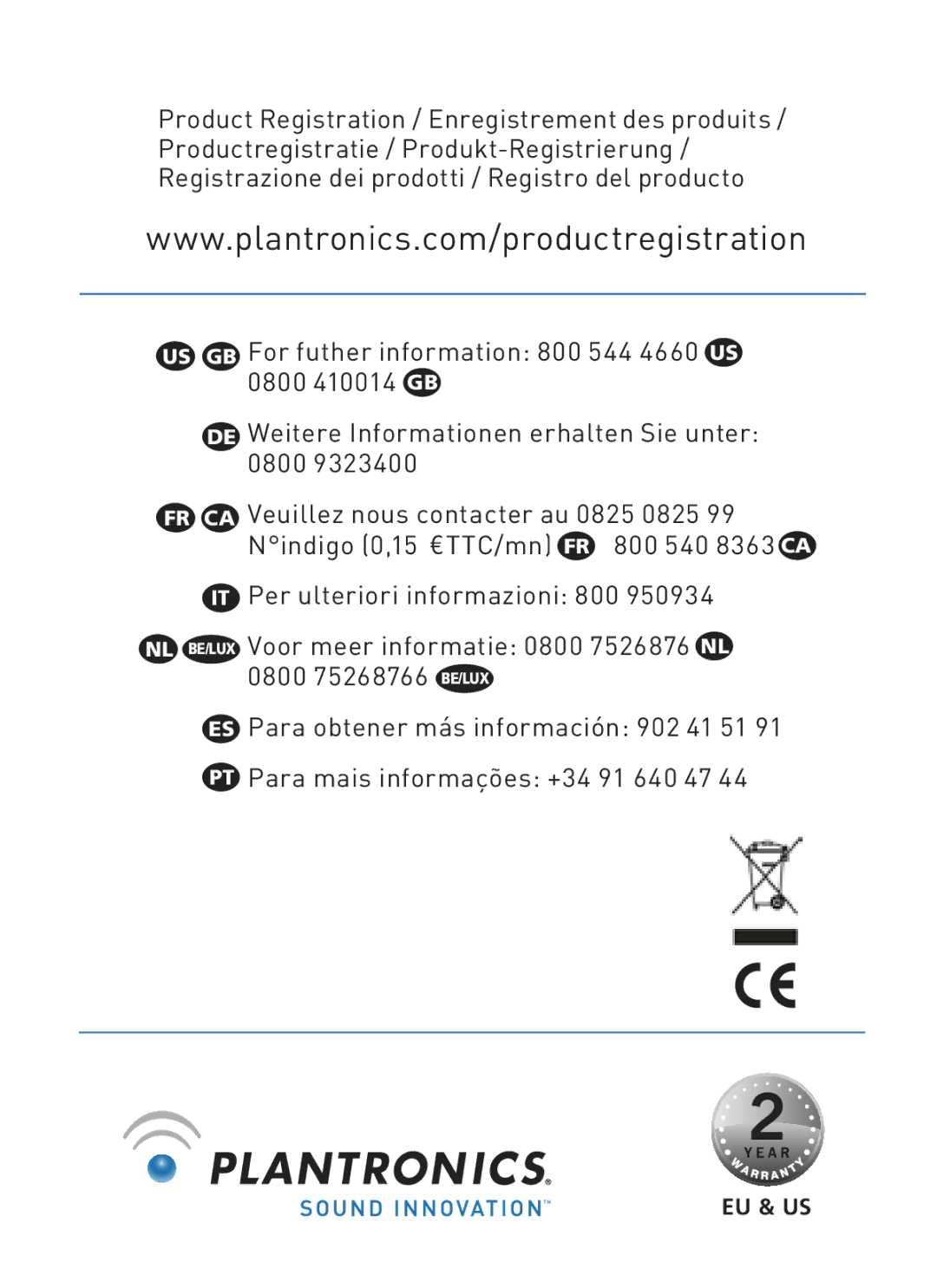 Plantronics DA40 manual Us Gb Fr Ca 