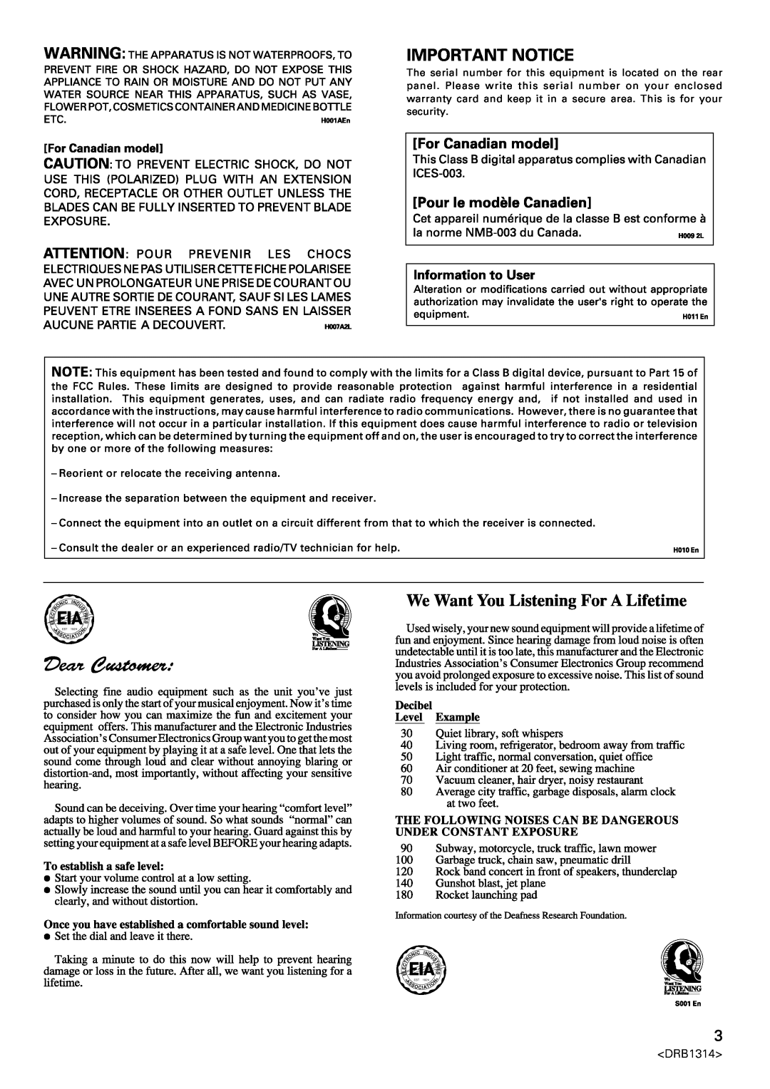 Plantronics DJM-3000 operating instructions Important Notice 